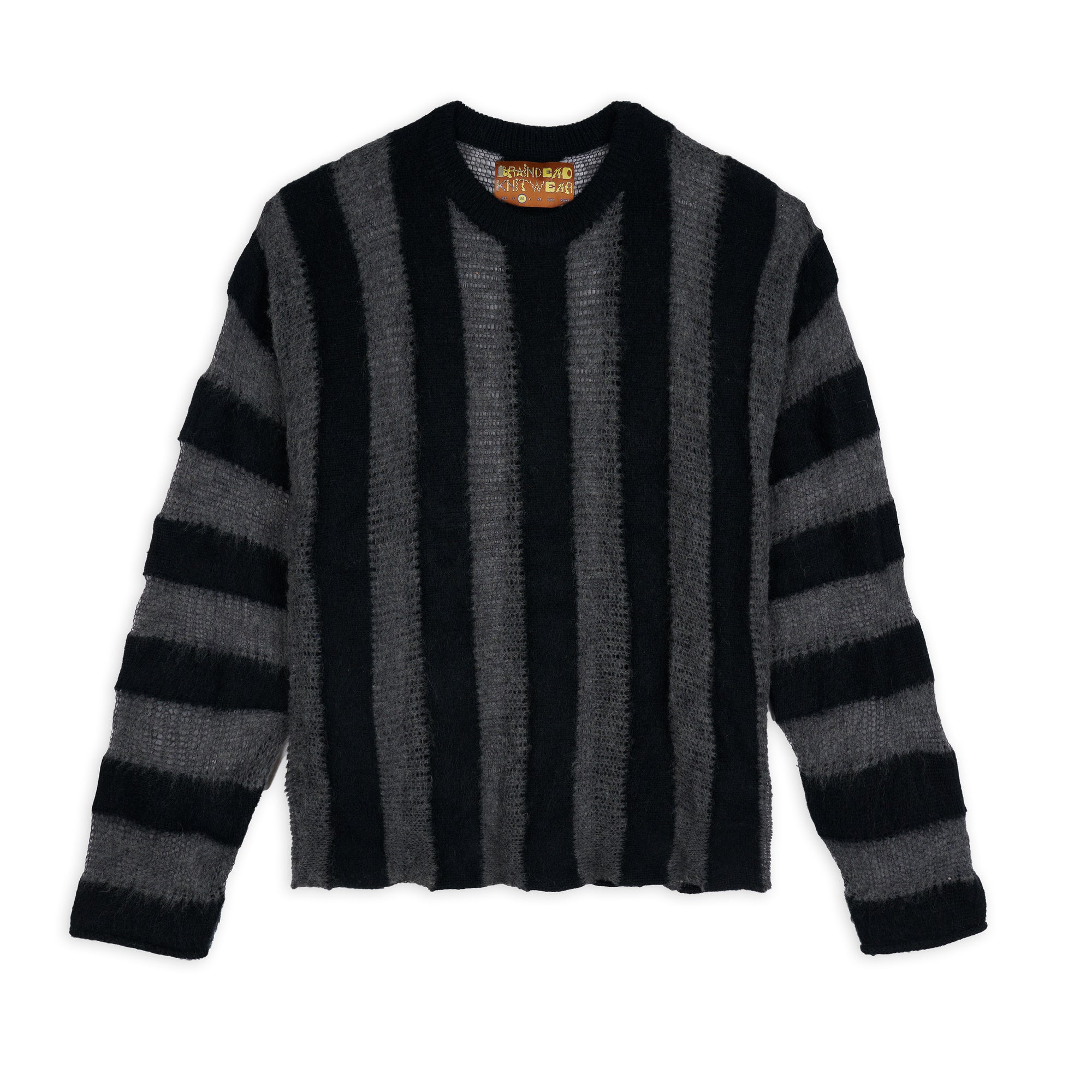 Brain Dead - Men's Fuzzy Threadbare Sweater - (Black) view 1
