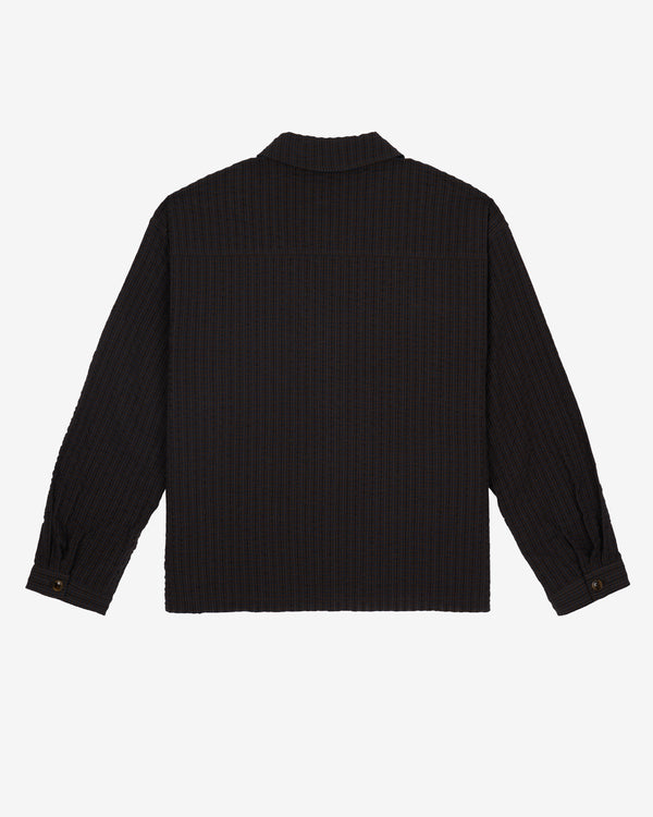 Brain Dead - Men's Gingham Round Collar Shirt - (Black)