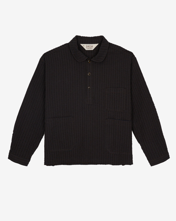 Brain Dead - Men's Gingham Round Collar Shirt - (Black)