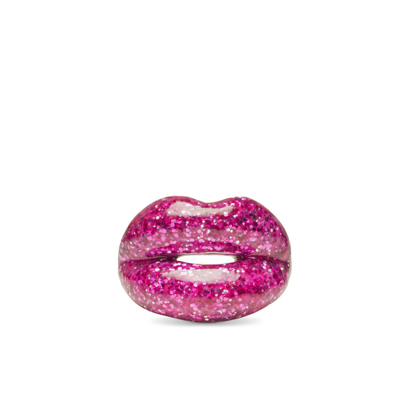 Solange - Hotlips Ring - (Glitter Pink)
