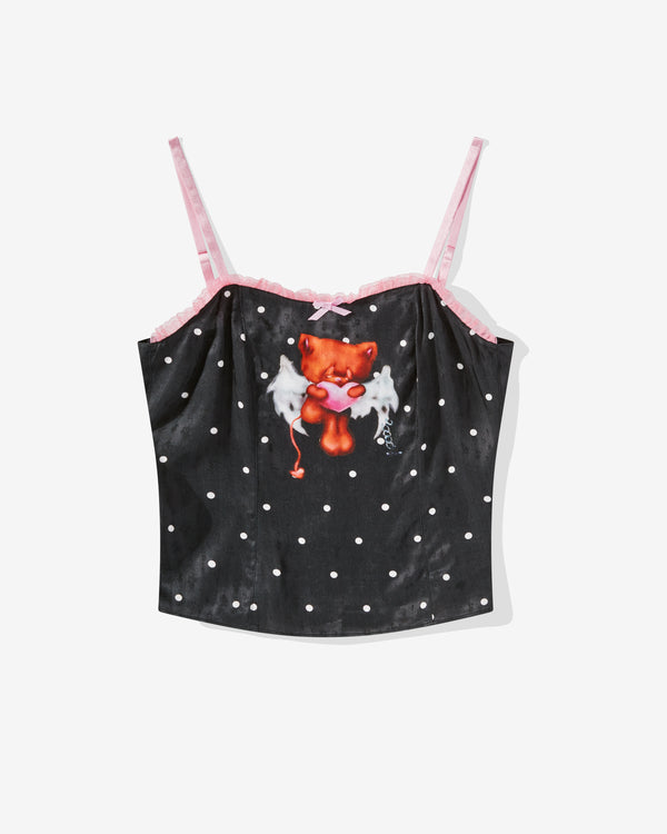 Heaven By Marc Jacobs - Women's Heavy Heart Spots Satin Tank - (Black)