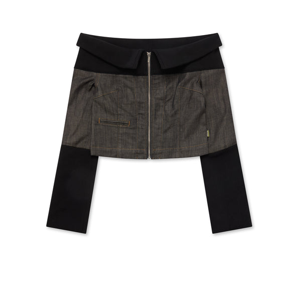 Heaven By Marc Jacobs - Women’s Denim And Rib Top - (Black)