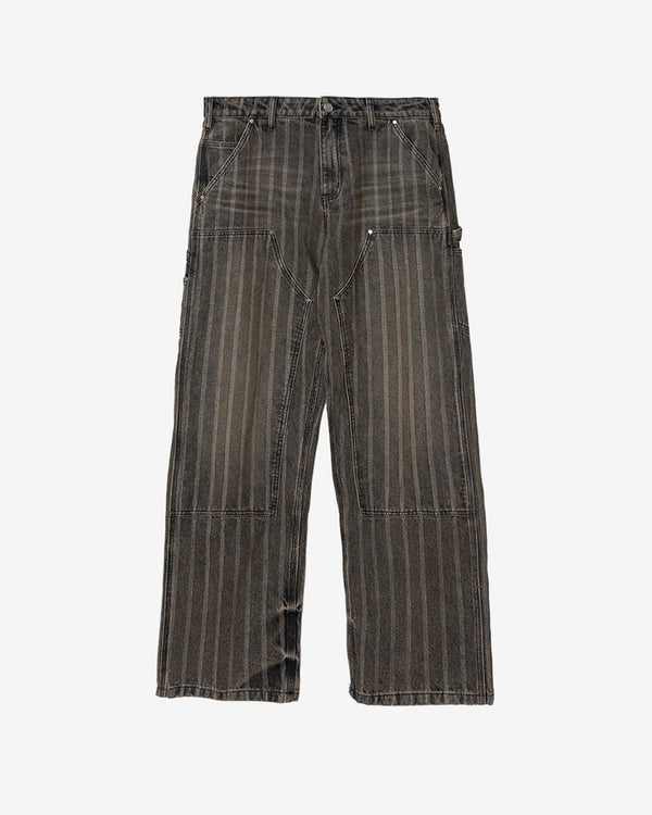 BASKETCASE - Men's Hench Striped Double Knee Pants - (Washed Brown)