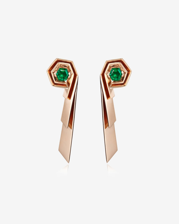 Hannah Martin - Hexagon Earrings - (Rose Gold)