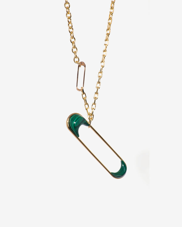 Hannah Martin - Giant Punk Pin Stone Necklace - (Yellow Gold)