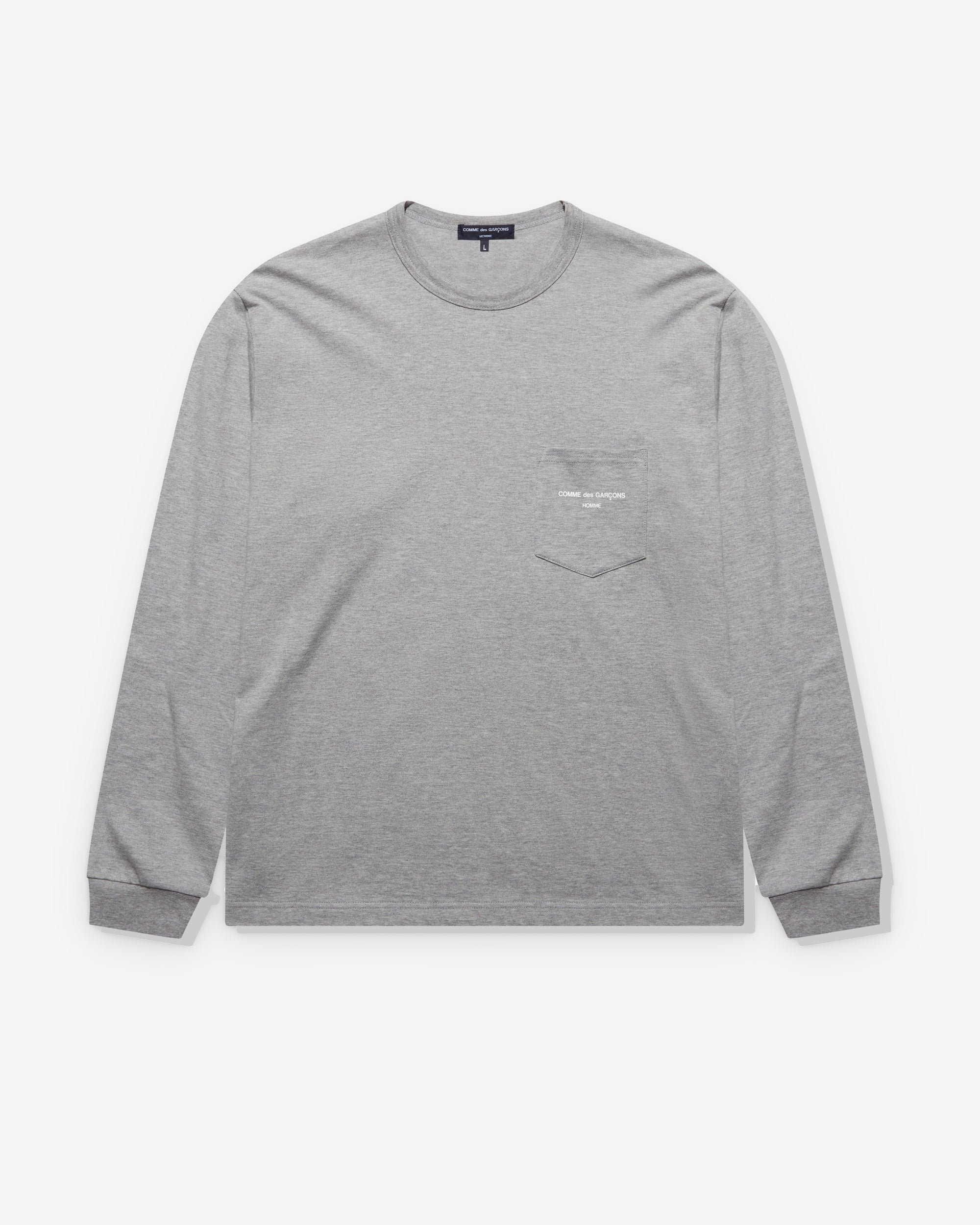 CDG Homme Men's Long Sleeve Logo Tee (Grey)
