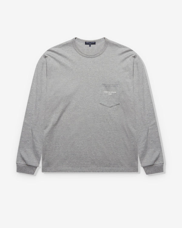 CDG Homme - Men's Long Sleeve Logo Tee - (Grey)