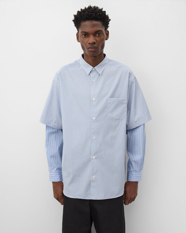 CDG Homme - Men's Layered Longsleeve Shirt - (Blue)