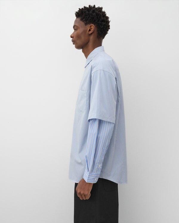 CDG Homme - Men's Layered Longsleeve Shirt - (Blue)