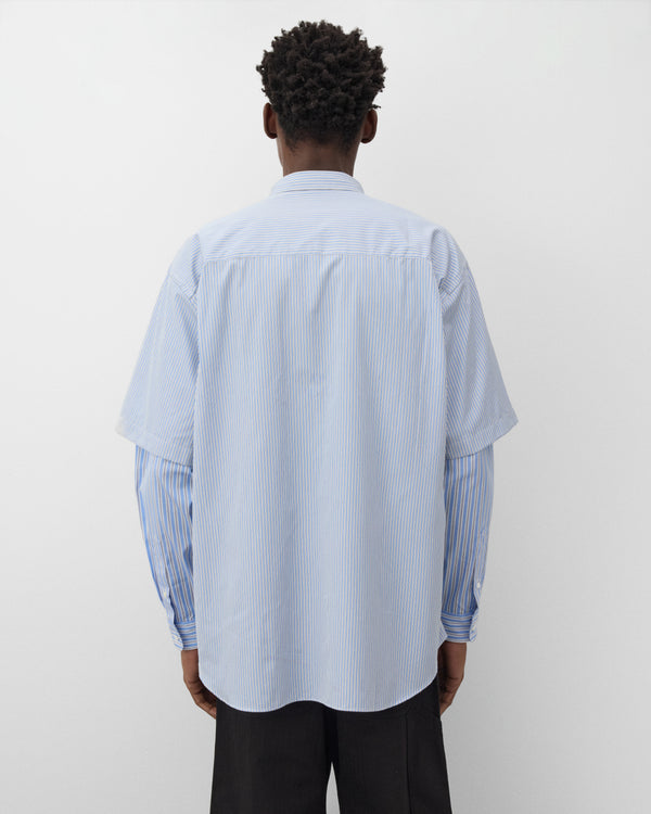 CDG Homme - Men's Layered Longsleeve Shirt - (Blue)
