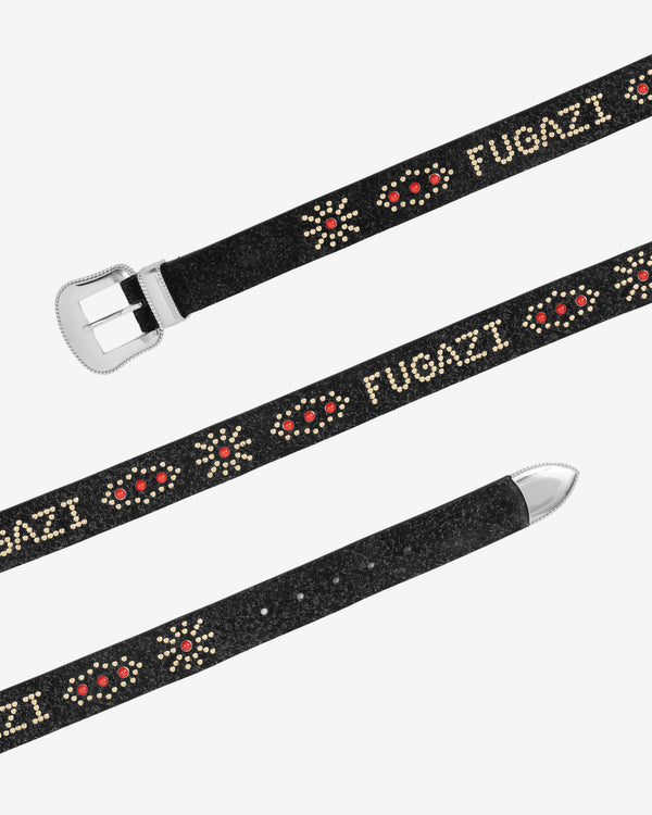 Fugazi - Men's Hairy Suede Western Belt - (Black/Ruby)