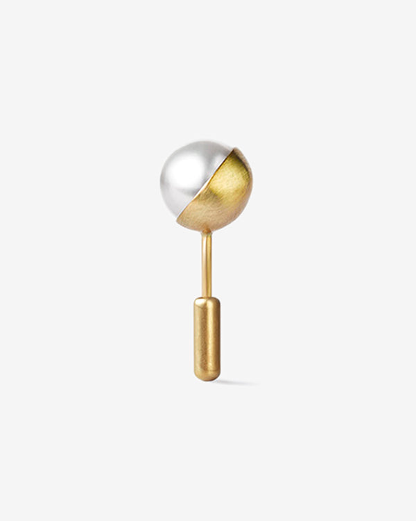 Shihara - Women's Half Pearl Earring - (Yellow Gold)