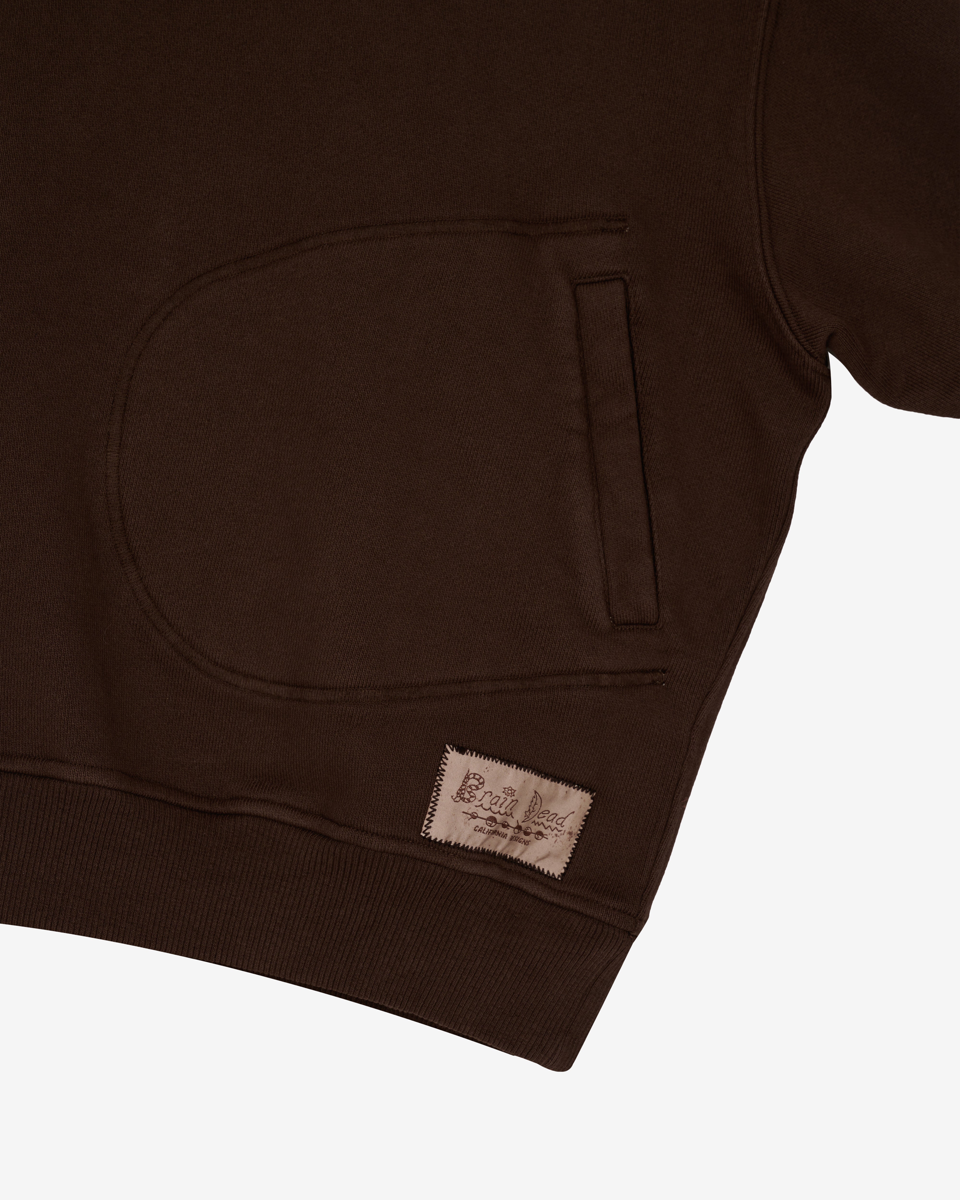 Brain Dead: Men's Half Zip Collared Sweatshirt (Brown) | DSMNY E-SHOP