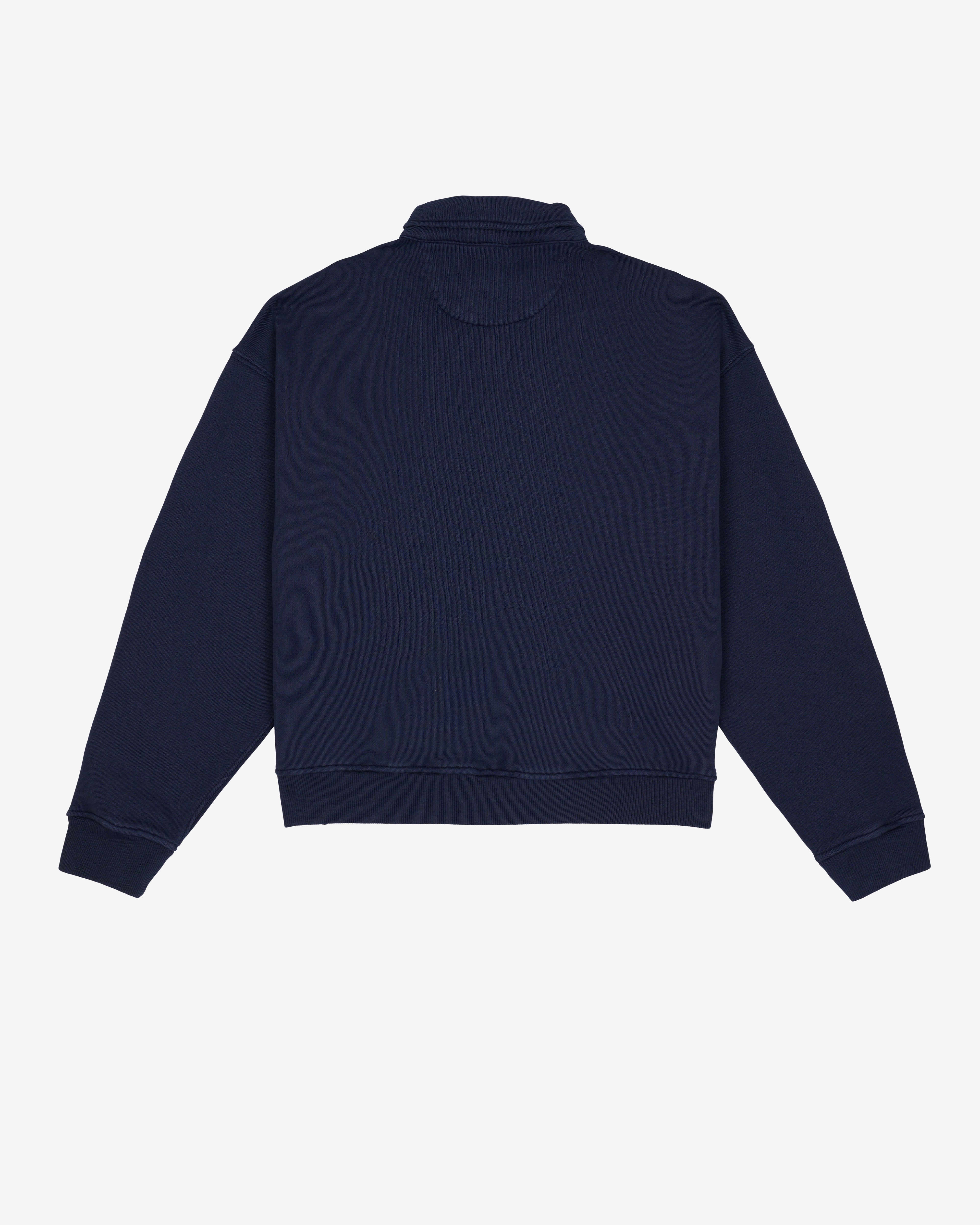 Brain Dead: Men's Half Zip Collared Sweatshirt (Midnight) | DSMNY