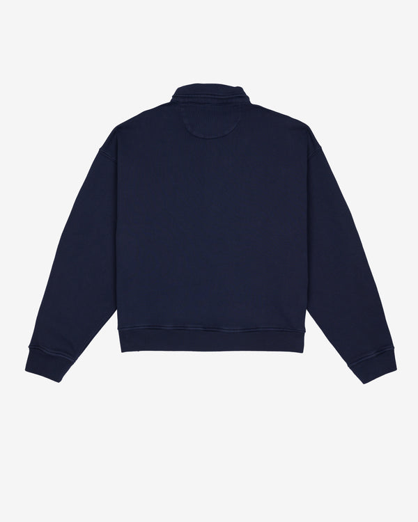 Brain Dead - Men's Half Zip Collared Sweatshirt - (Midnight)