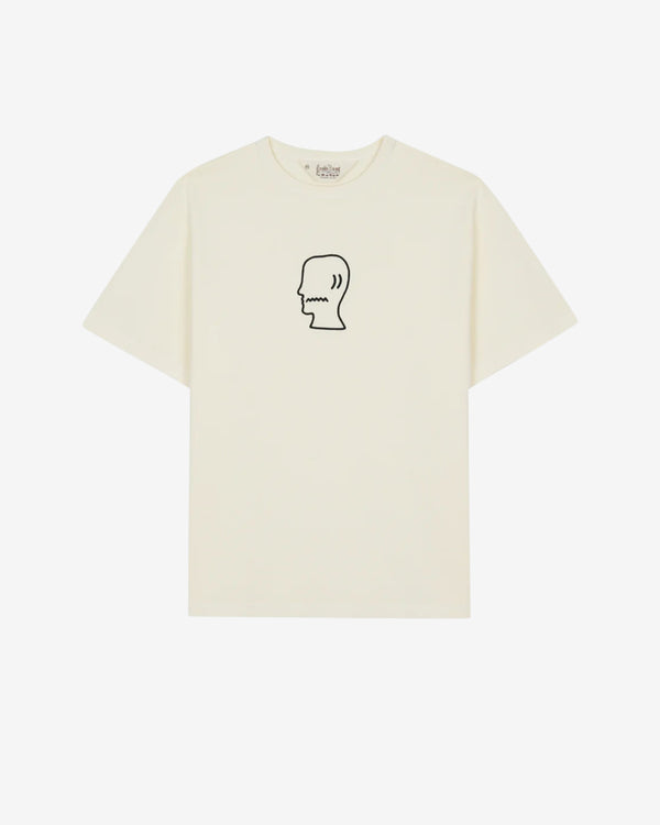 Brain Dead - Men's Heavyweight 3D Embroidery Logohead T-Shirt - (Natural)