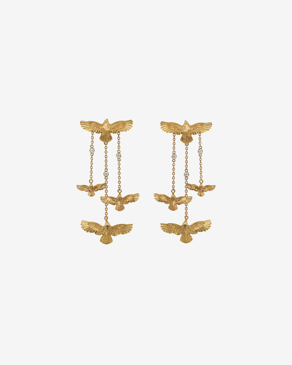 NVW - Women's Honesty Diamond Raven Earrings - (Yellow Gold)