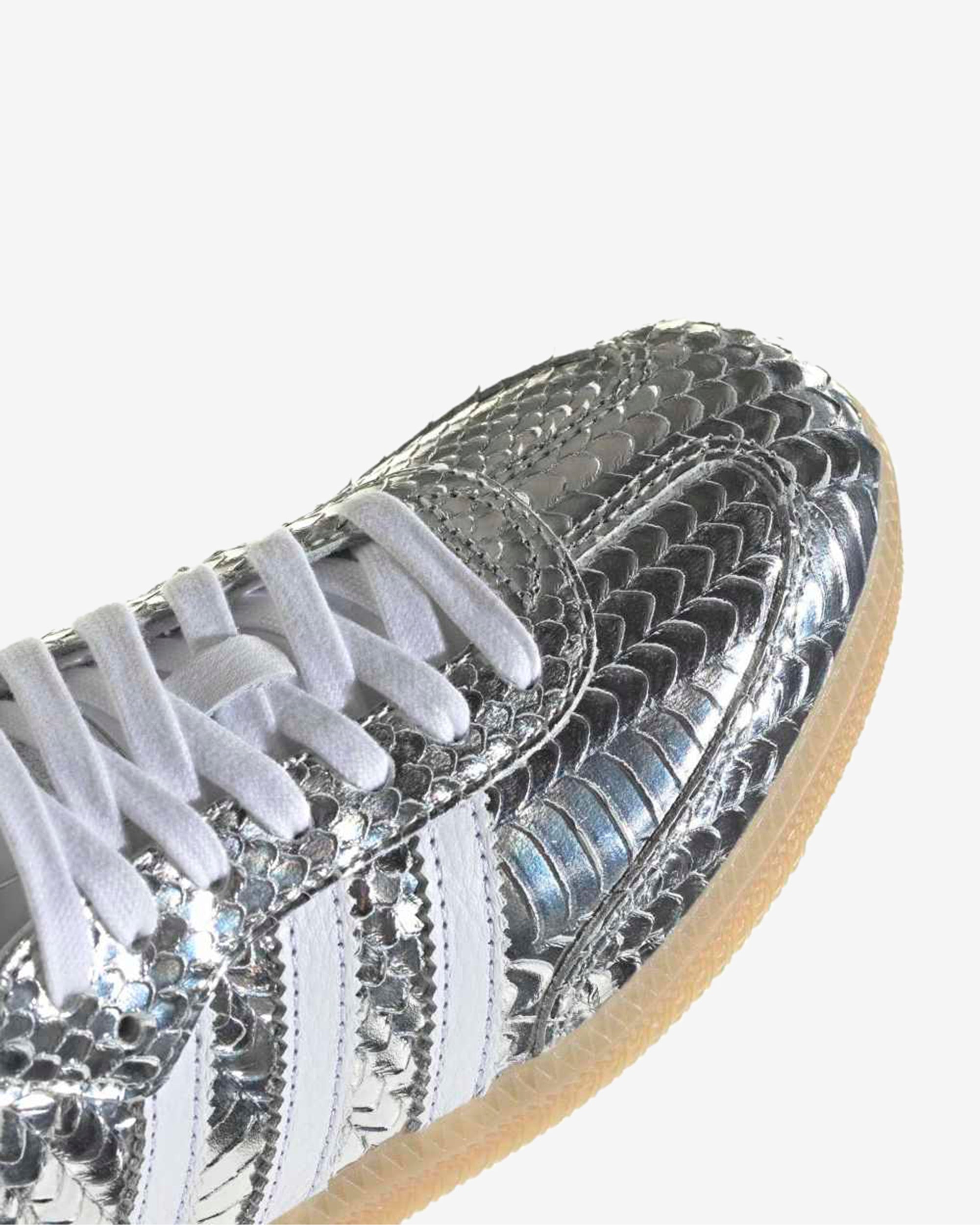 Adidas - Women's Samb OG Sneakers - (Silver/White/Gum) view 5, Click to Zoom in