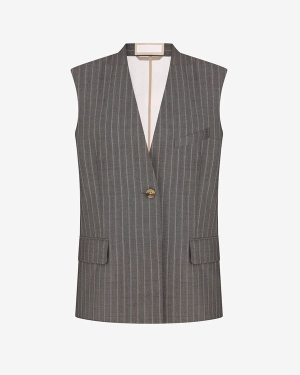 Litkovska - Women's Pinstriped Vest - (Grey)