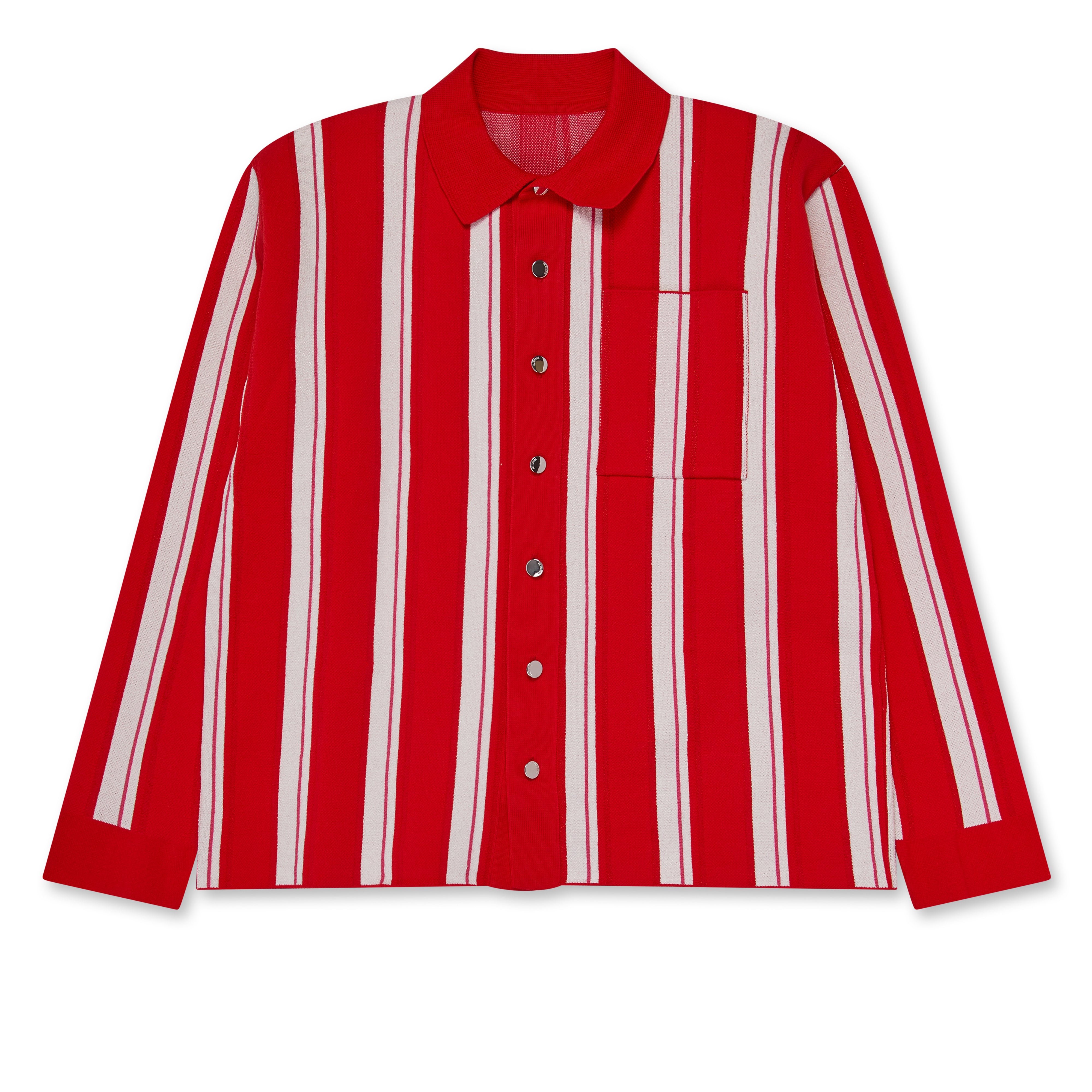 Jacquemus - Men's La Chemise Maille Polo Shirt - (Red Stripe)