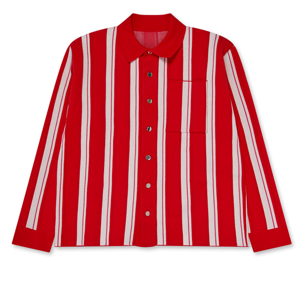 Jacquemus - Men's La Chemise Maille Polo Shirt - (Red Stripe)