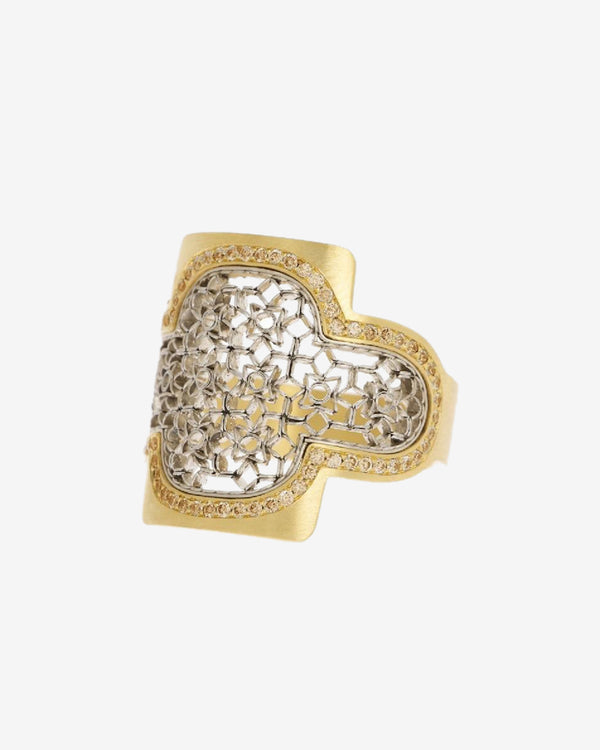 Nikolle Radi - Women's Large Lacy Ring - (Platinum/Yellow Gold)