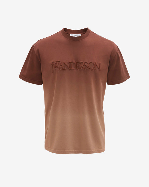 JW Anderson - Men's Logo Embroidery Gradient T-Shirt - (Tobacco)