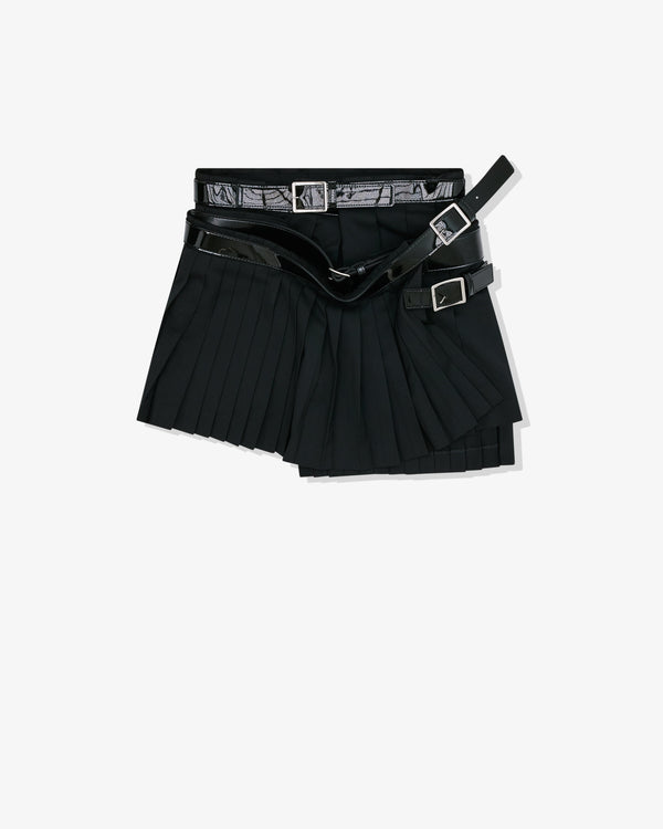 Junya Watanabe - Women's Belted Pleated Mini Skirt - (Black)