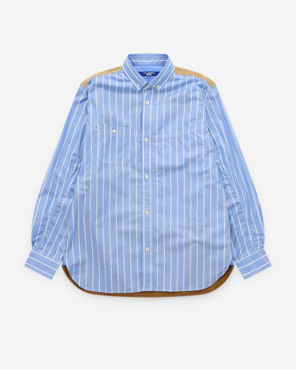 Junya Watanabe Man - Men's Panelled Shirt - (Blue/White/Navy)