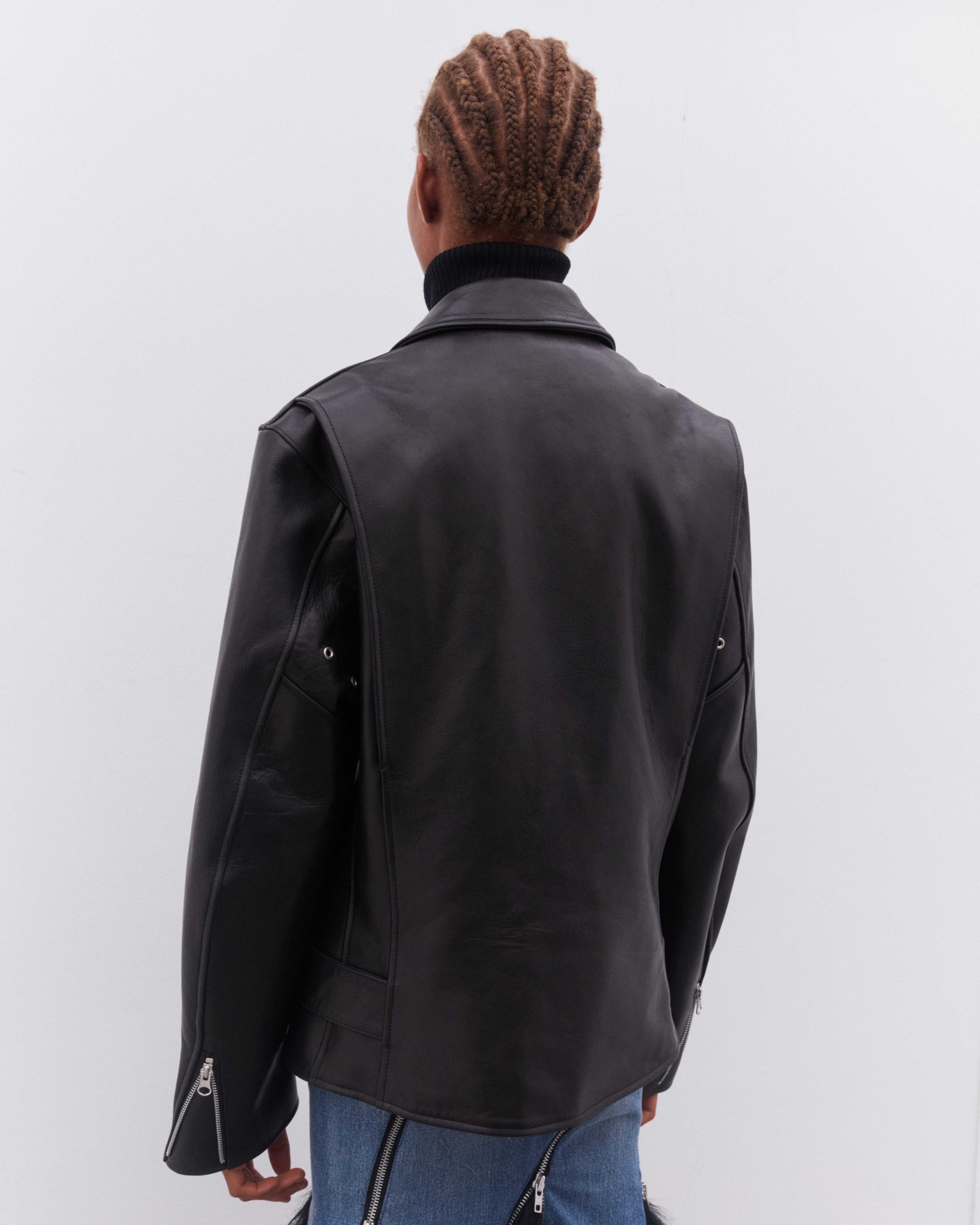 Junya Watanabe: Women's Leather Biker Jacket (Black) | DSMNY