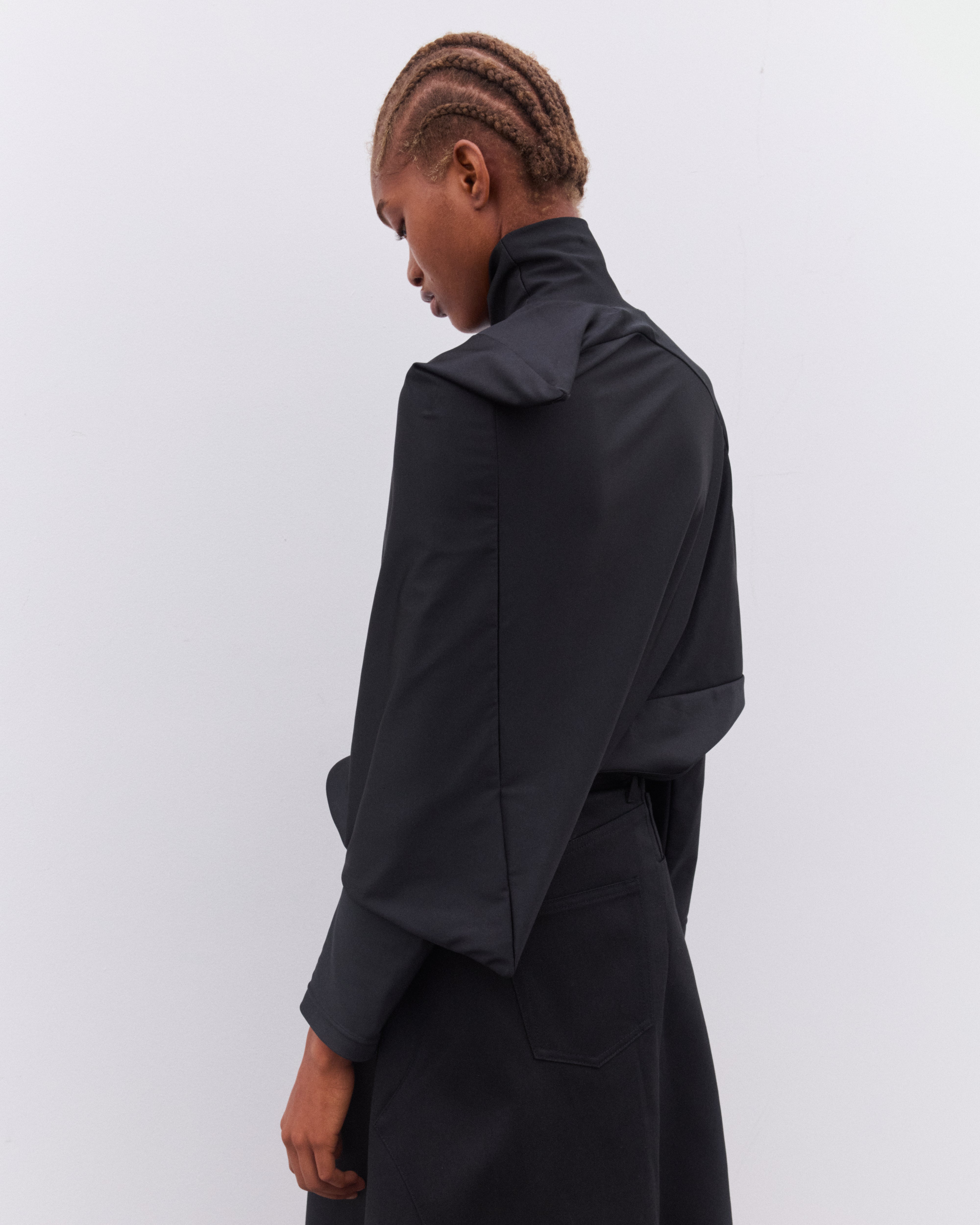 Junya Watanabe: Women's Asymmetric Long Sleeve T-Shirt (Black