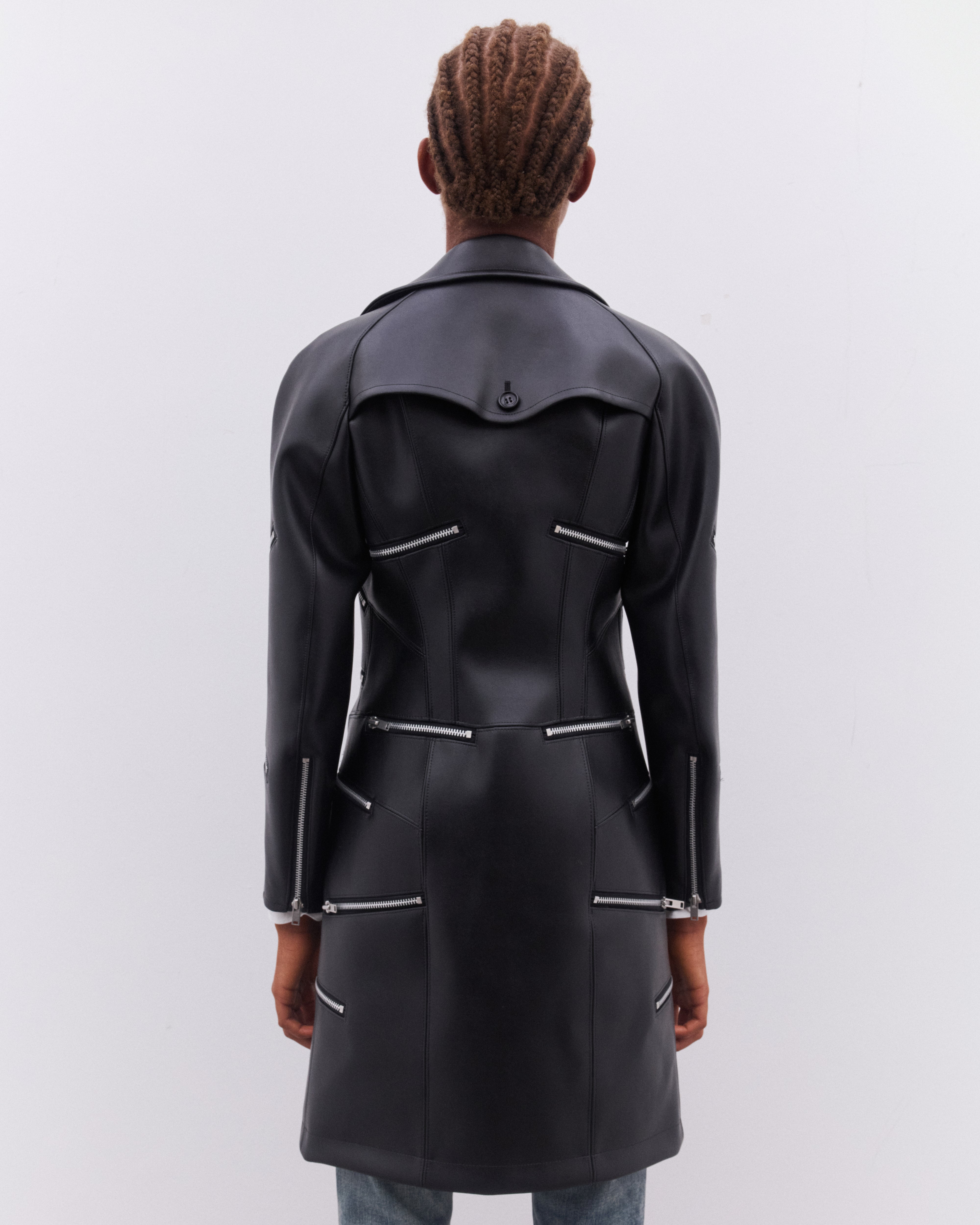 Junya Watanabe: Women's Zip Trench Coat (Black) | DSMNY E-SHOP