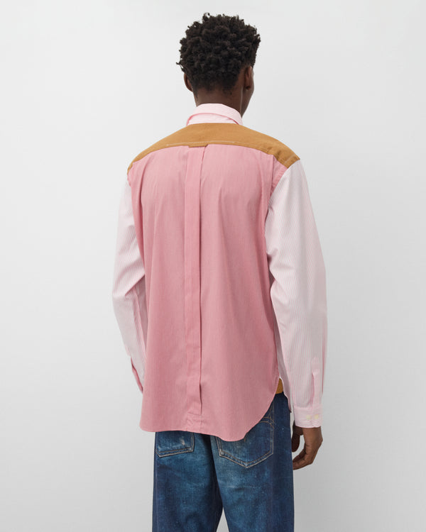 Junya Watanabe Man - Men's Stripe & Check Shirt - (Pink)