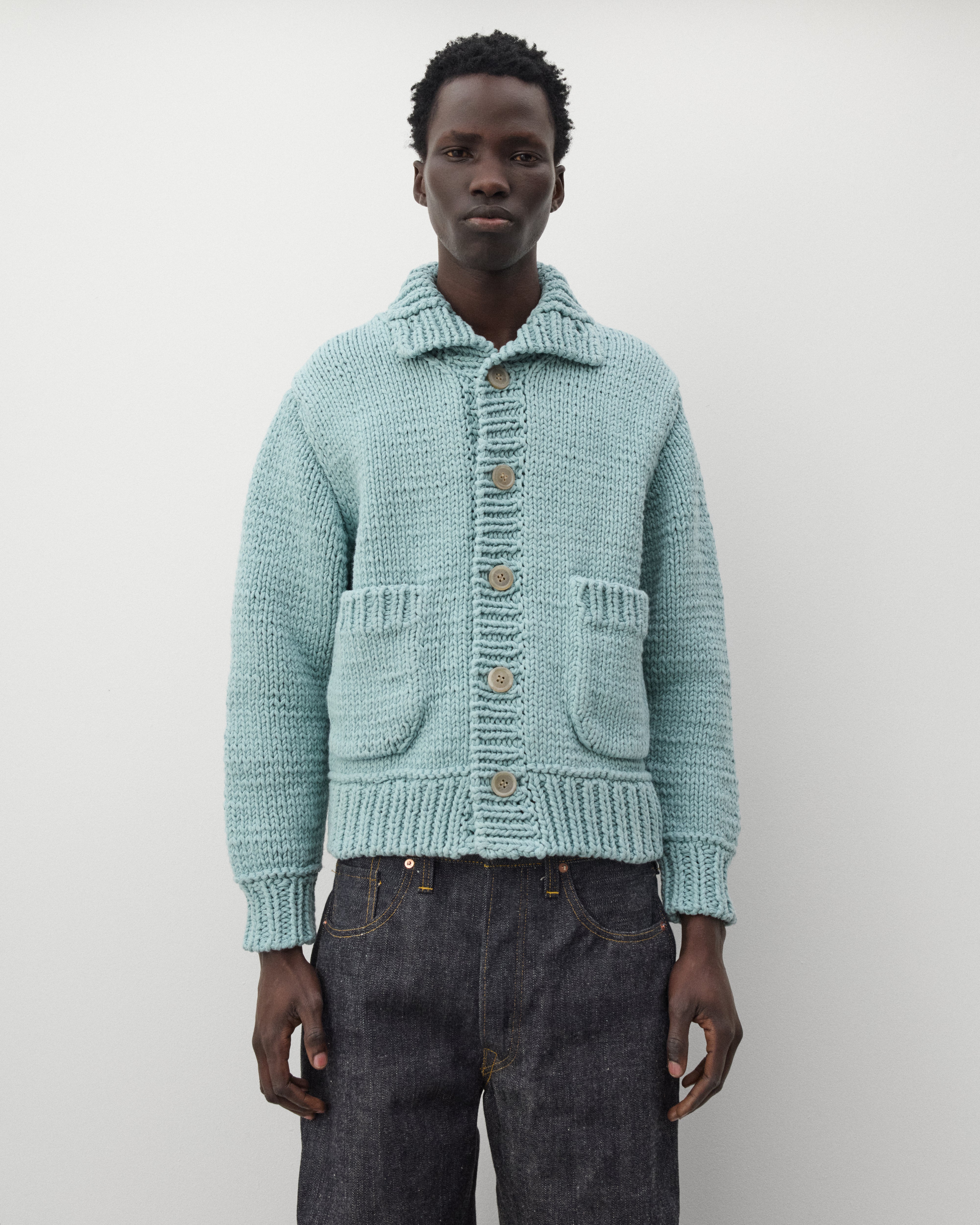 Junya Watanabe Man: Men's Dog Cardigan (Sax Blue) | DSMNY E-SHOP