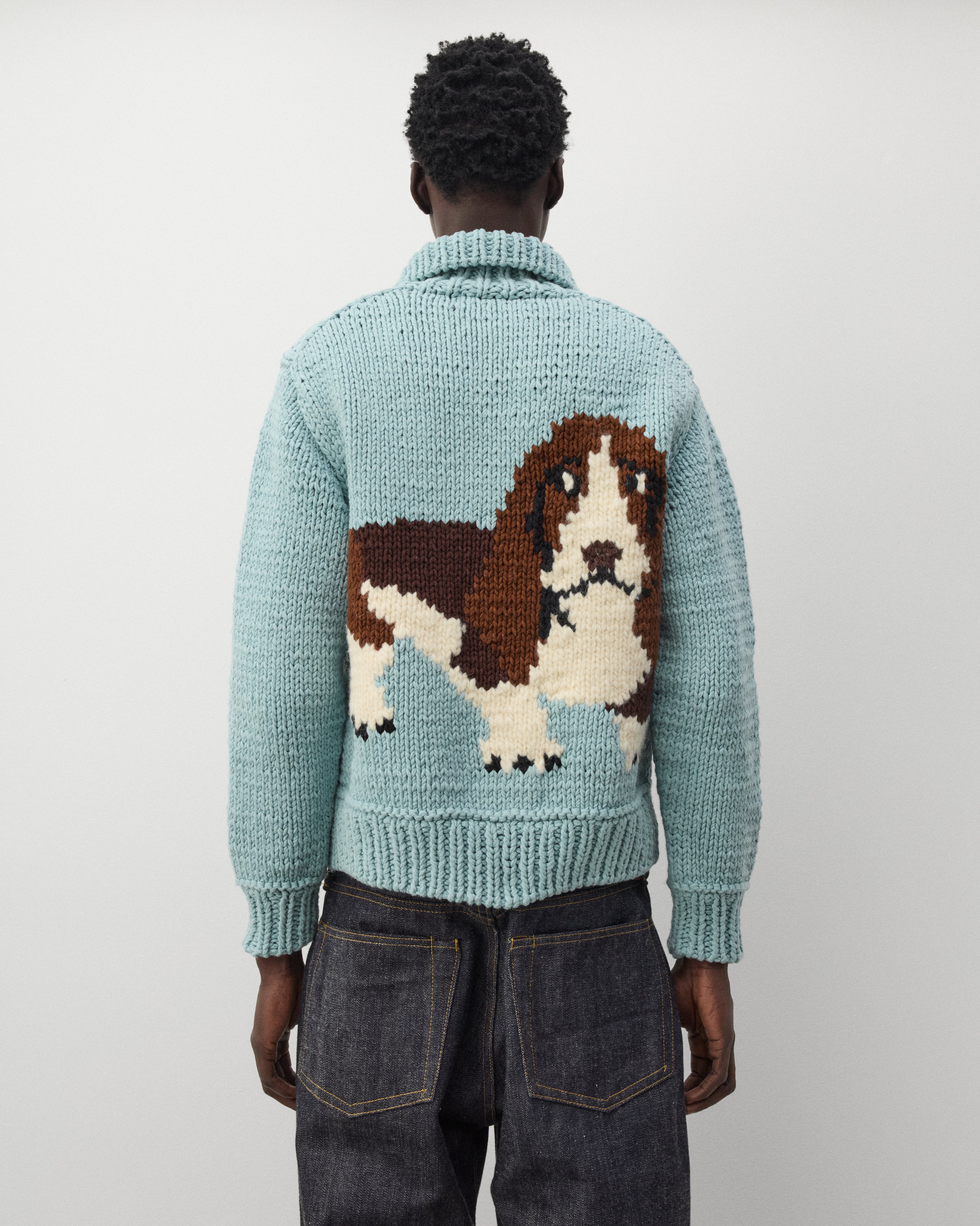 Junya Watanabe Man: Men's Dog Cardigan (Sax Blue) | DSMNY E-SHOP