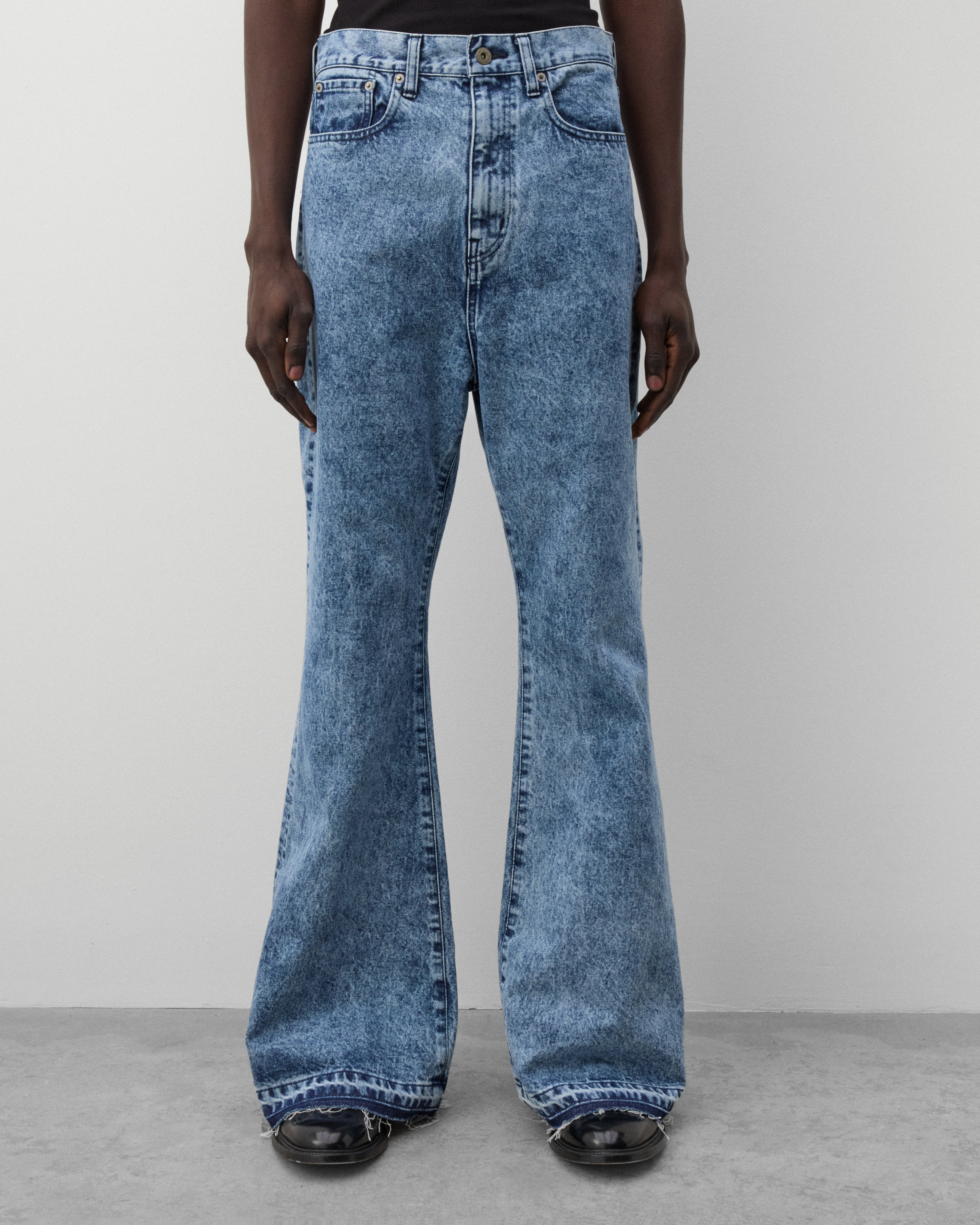 Junya Watanabe Man: Men's Flared Bootcut Jeans (Indigo) | DSMNY E-SHOP