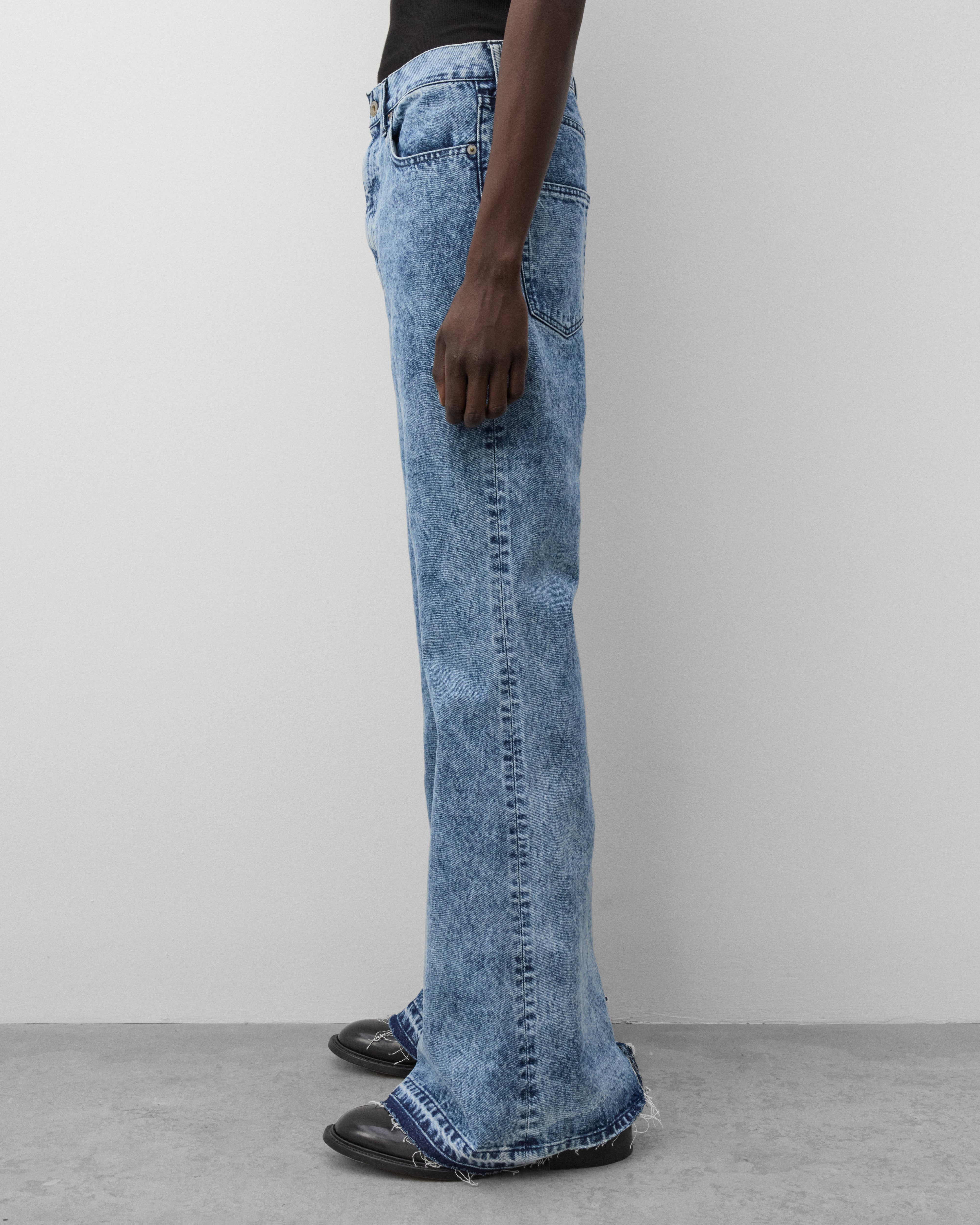 Junya Watanabe Man: Men's Flared Bootcut Jeans (Indigo) | DSMNY E-SHOP