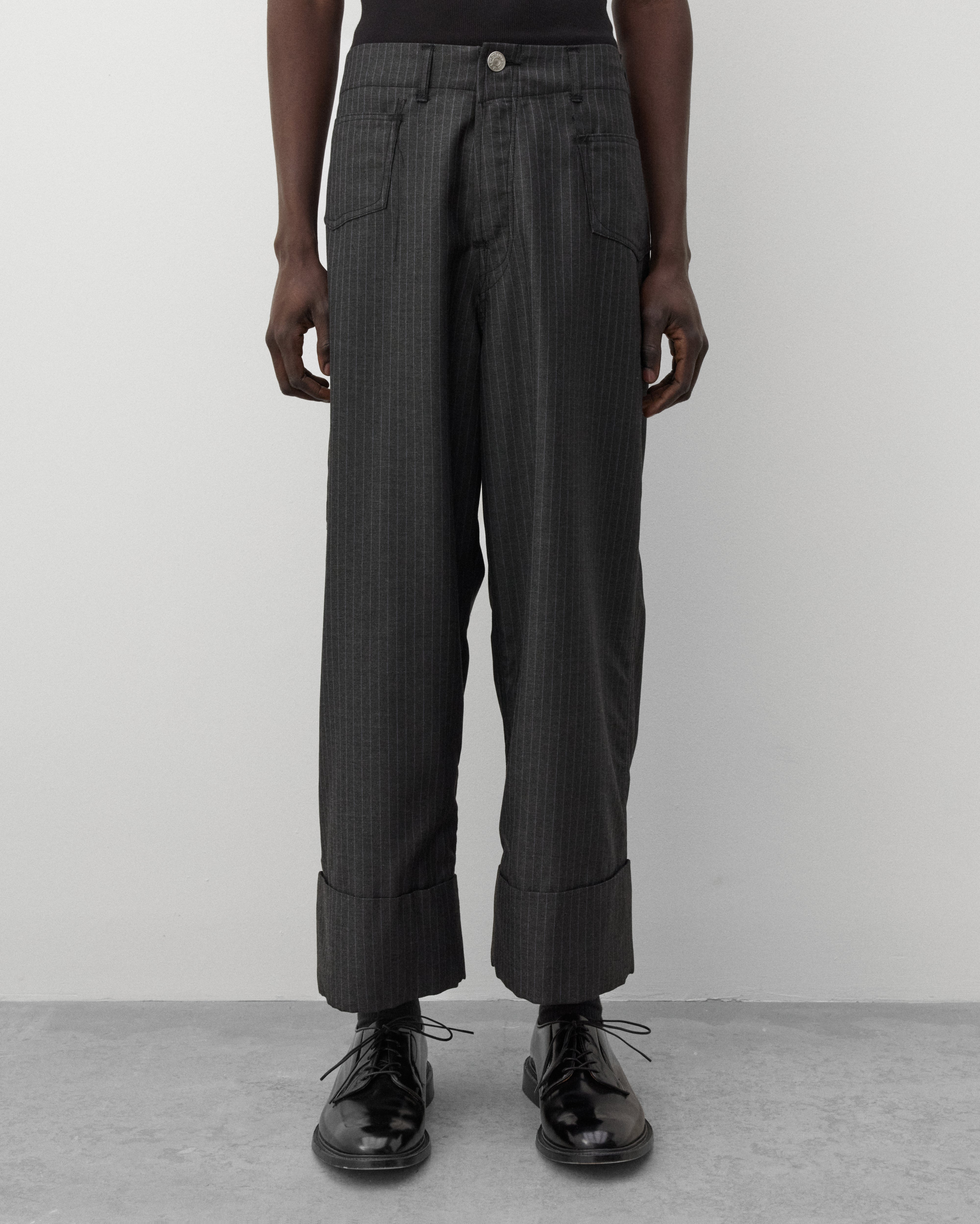 JUNYA WATANABE MAN グレーストライプパンツ Junya Watanabe Man: Men's Levi's Pinstripe Trousers (Charcoal