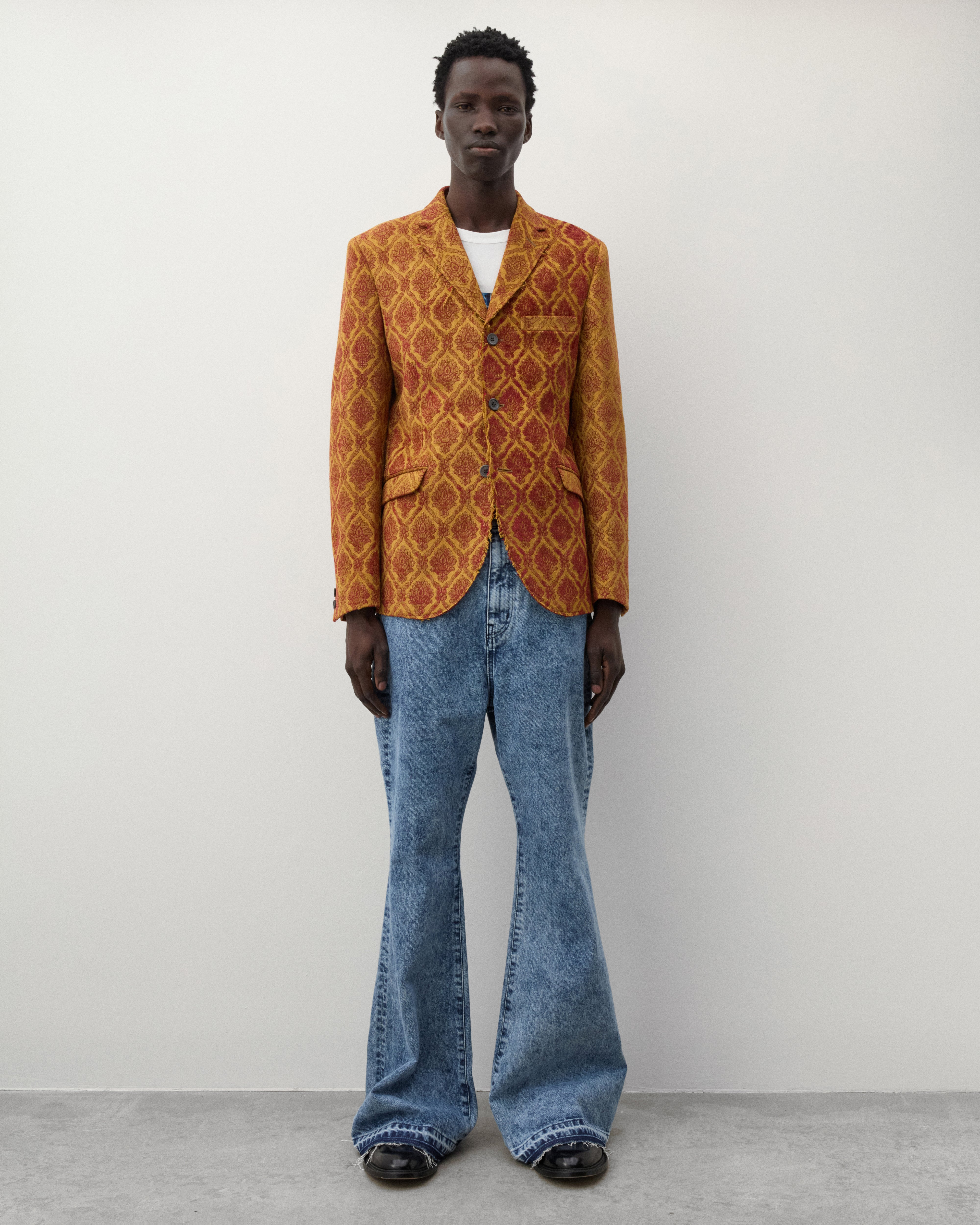 Junya Watanabe Man: Men's Flared Bootcut Jeans (Indigo) | DSMNY E-SHOP