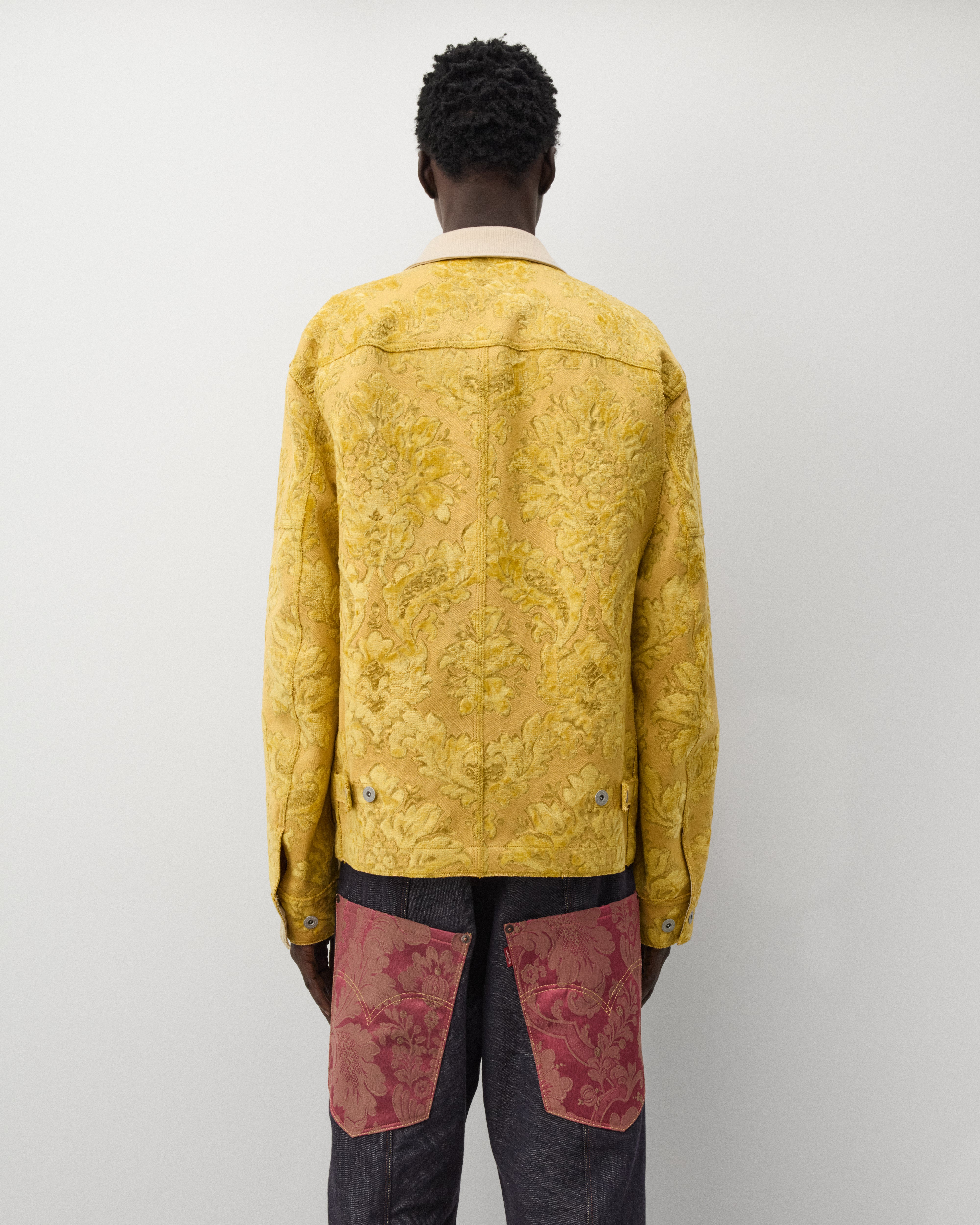 Junya Watanabe Man: Men's Floral Pattern Jacket (Yellow) | DSMNY E