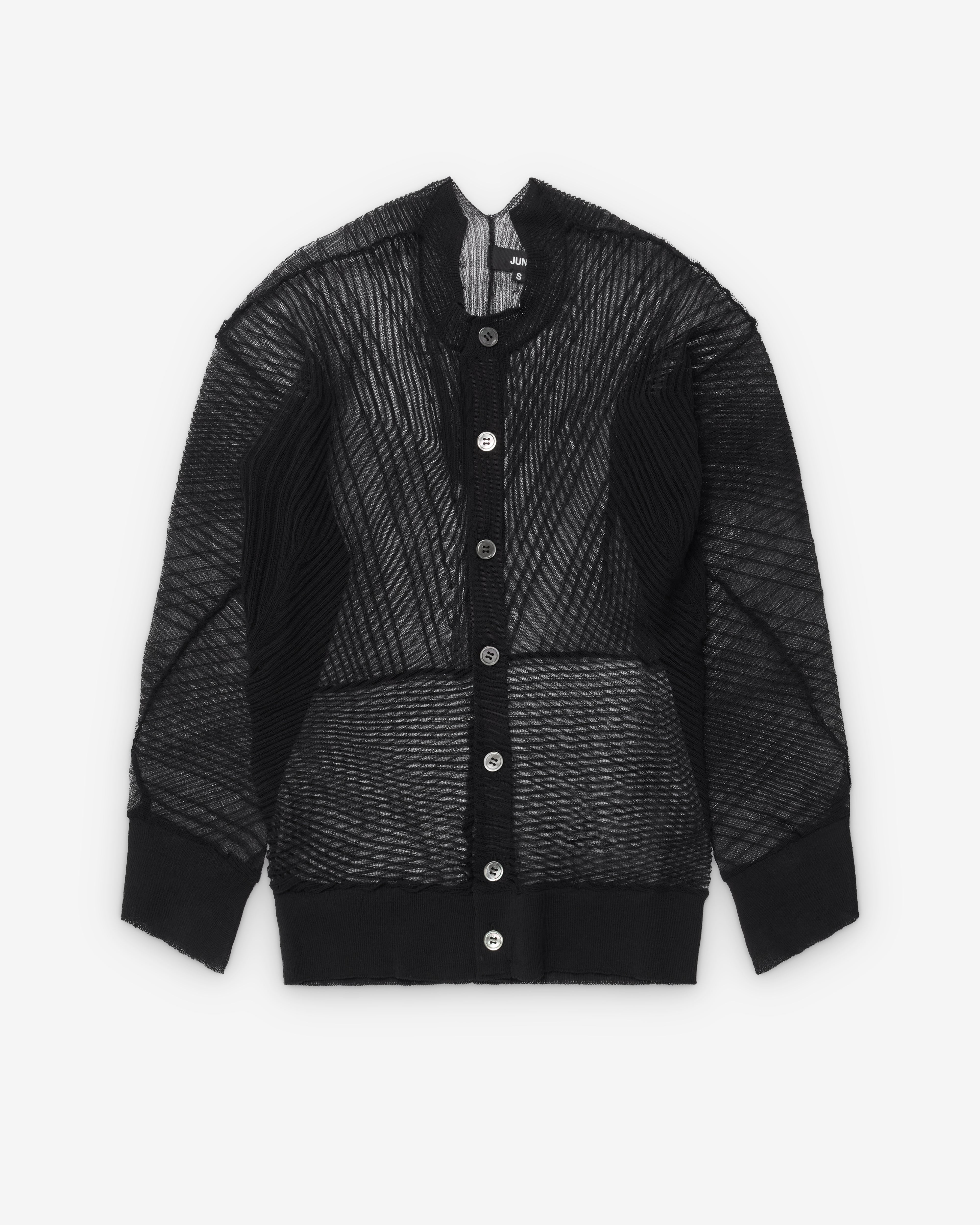 Junya Watanabe: Women's Mesh Cardigan (Black) | DSMNY E-SHOP
