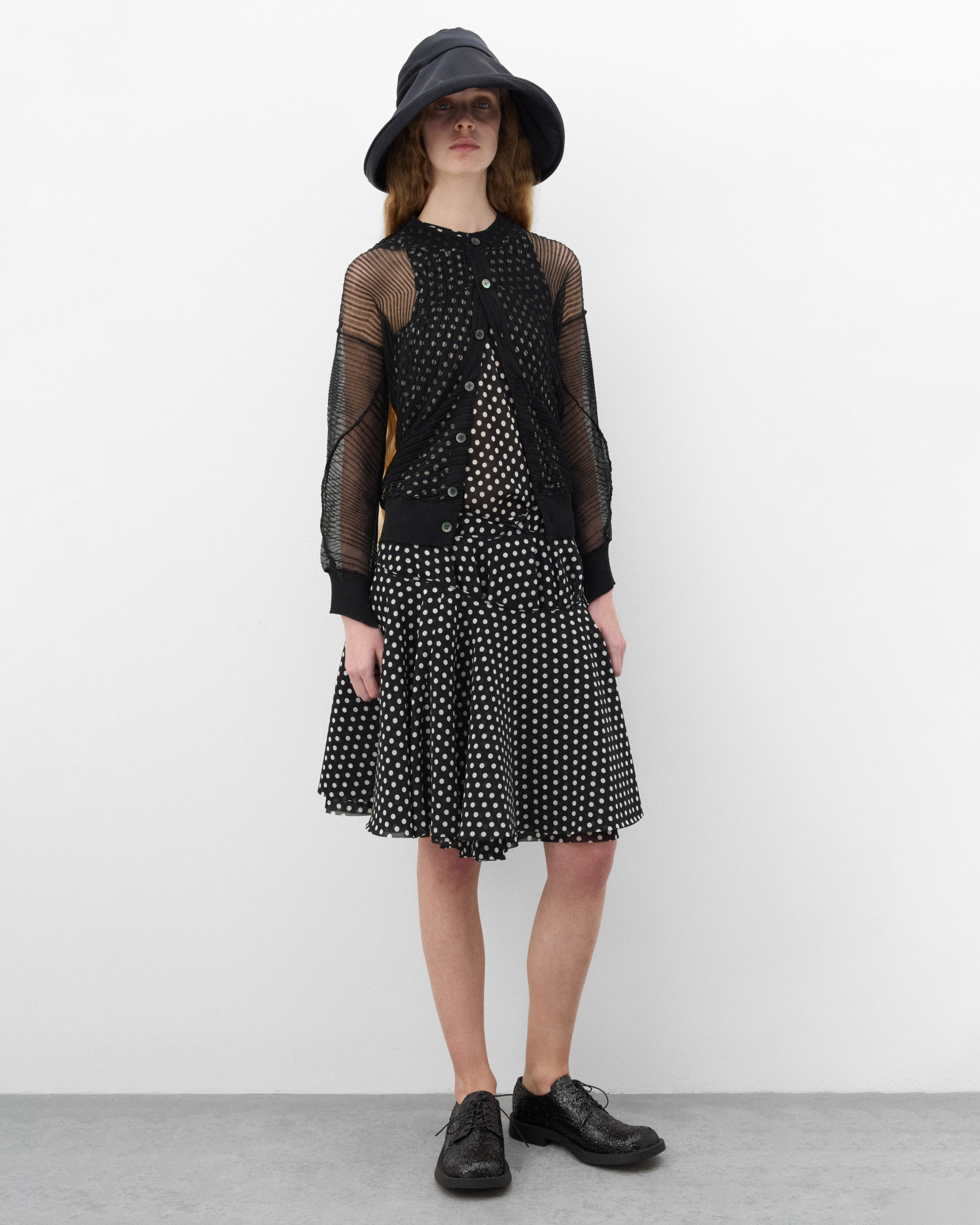 JUNYA WATANABE 変形シースルーカーディガン M Junya Watanabe: Women's Mesh Cardigan (Black) | DSMNY E-SHOP