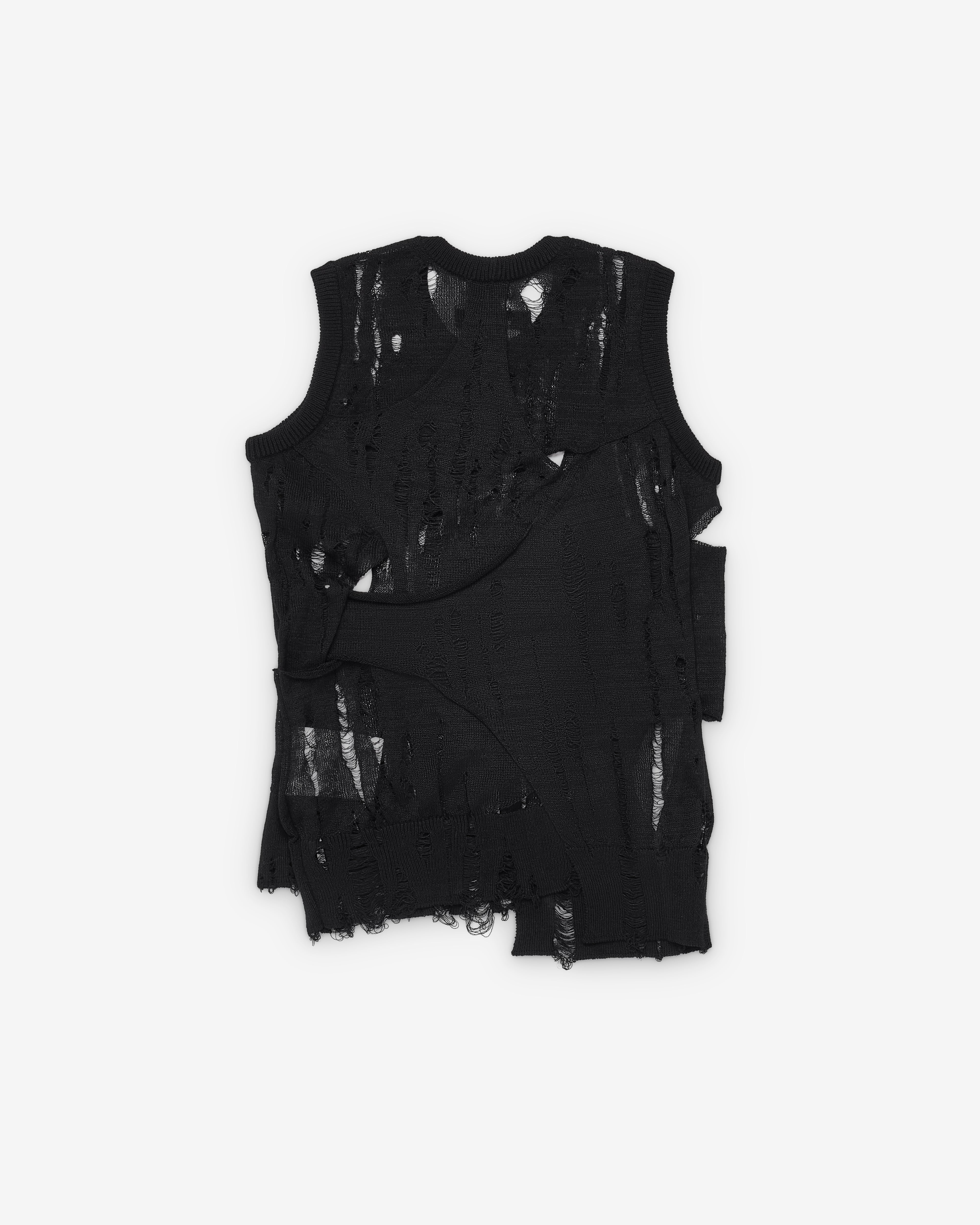 JUNYA WATANABE ブラックニットベスト S Junya Watanabe: Women's Distressed Vest (Black) | DSMNY E-SHOP