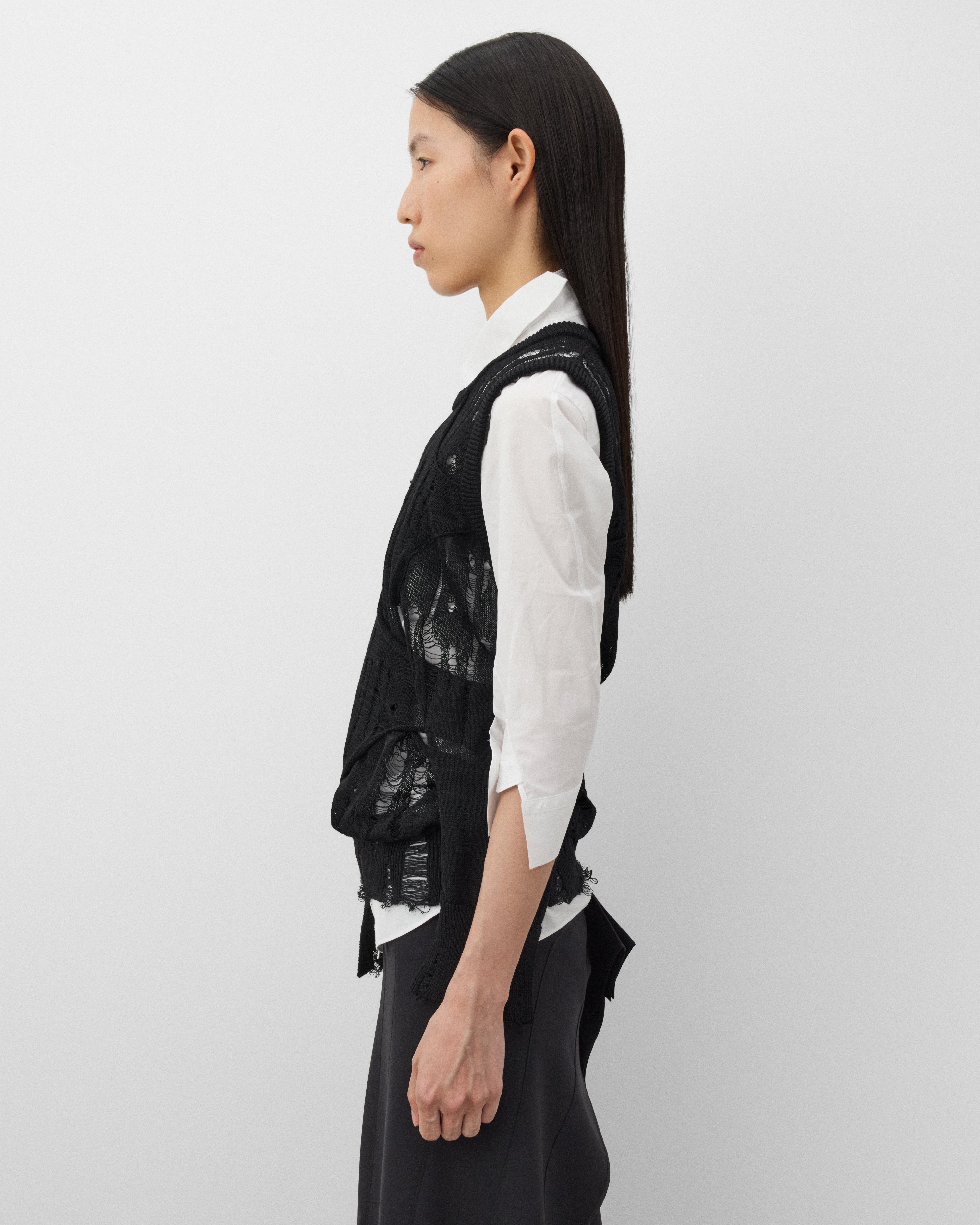Junya Watanabe: Women's Distressed Vest (Black) | DSMNY E-SHOP