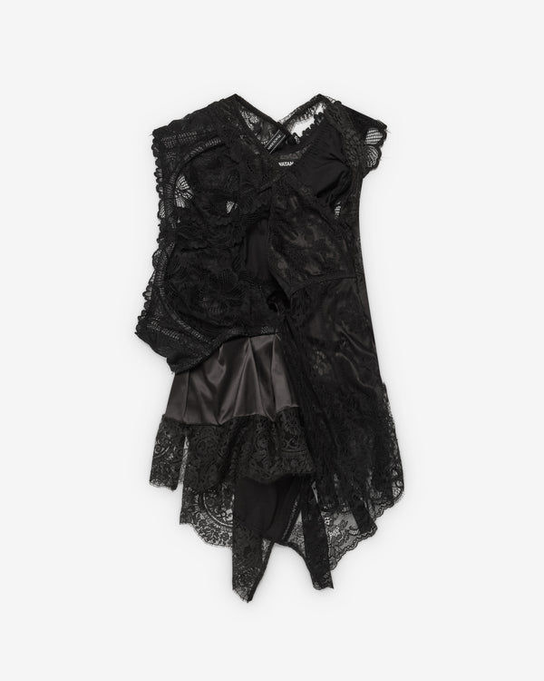 Junya Watanabe - Women's Satin and Lace Blouse - (Black)
