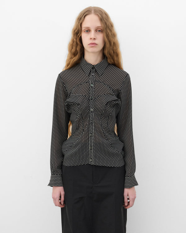 Junya Watanabe - Women's Polka Dot Sheer Shirt - (Black/White)
