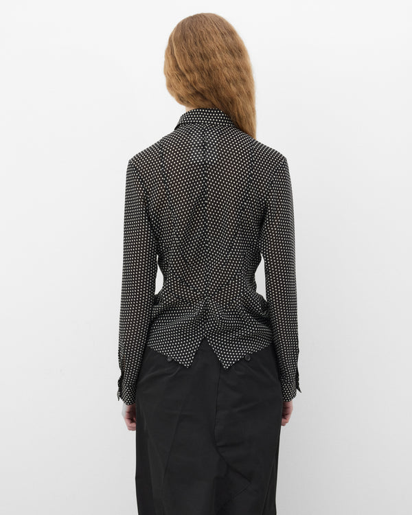Junya Watanabe - Women's Polka Dot Sheer Shirt - (Black/White)