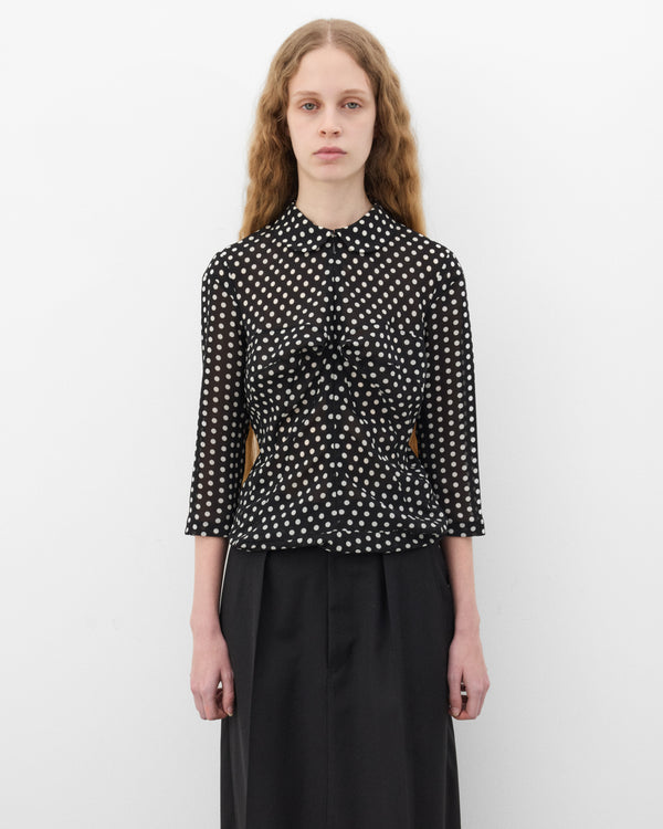 Junya Watanabe - Women's Polka Dot Sheer Shirt - (Black/White)