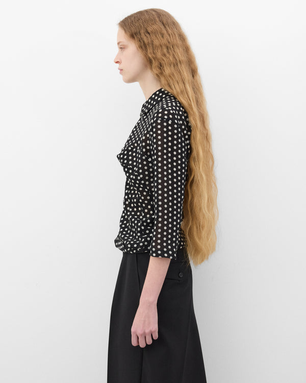 Junya Watanabe - Women's Polka Dot Sheer Shirt - (Black/White)