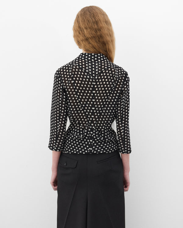 Junya Watanabe - Women's Polka Dot Sheer Shirt - (Black/White)